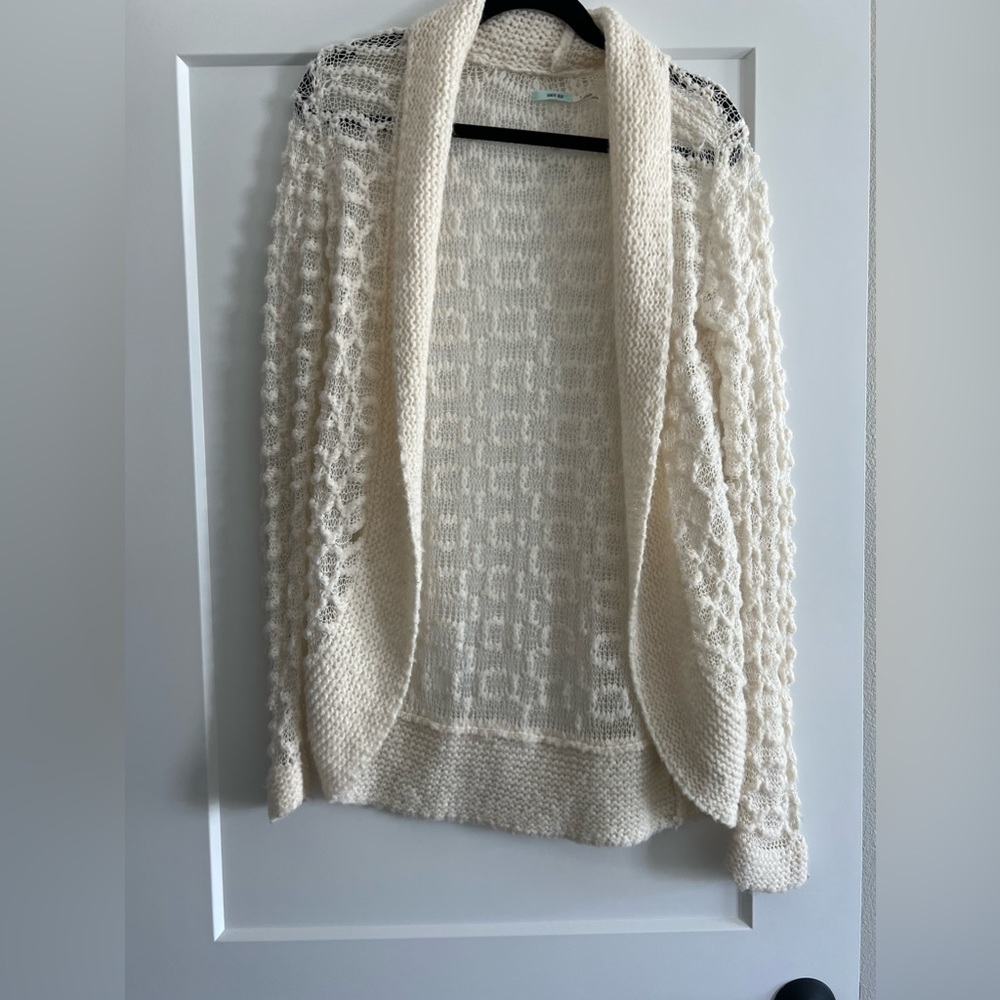 Elegant Cream Open-Knit Sweater